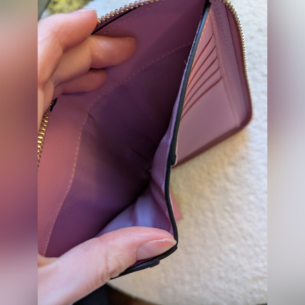 2 Piece! Valentino Garavani Rockstud Purple - Pink Wallet and Card Holder - Picture 11 of 16